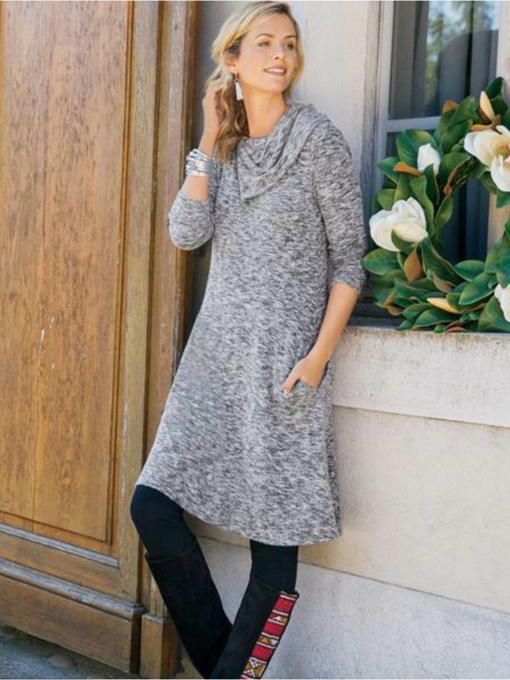 Soft Surroundings Heather Gray Softie Weekend Dress- M